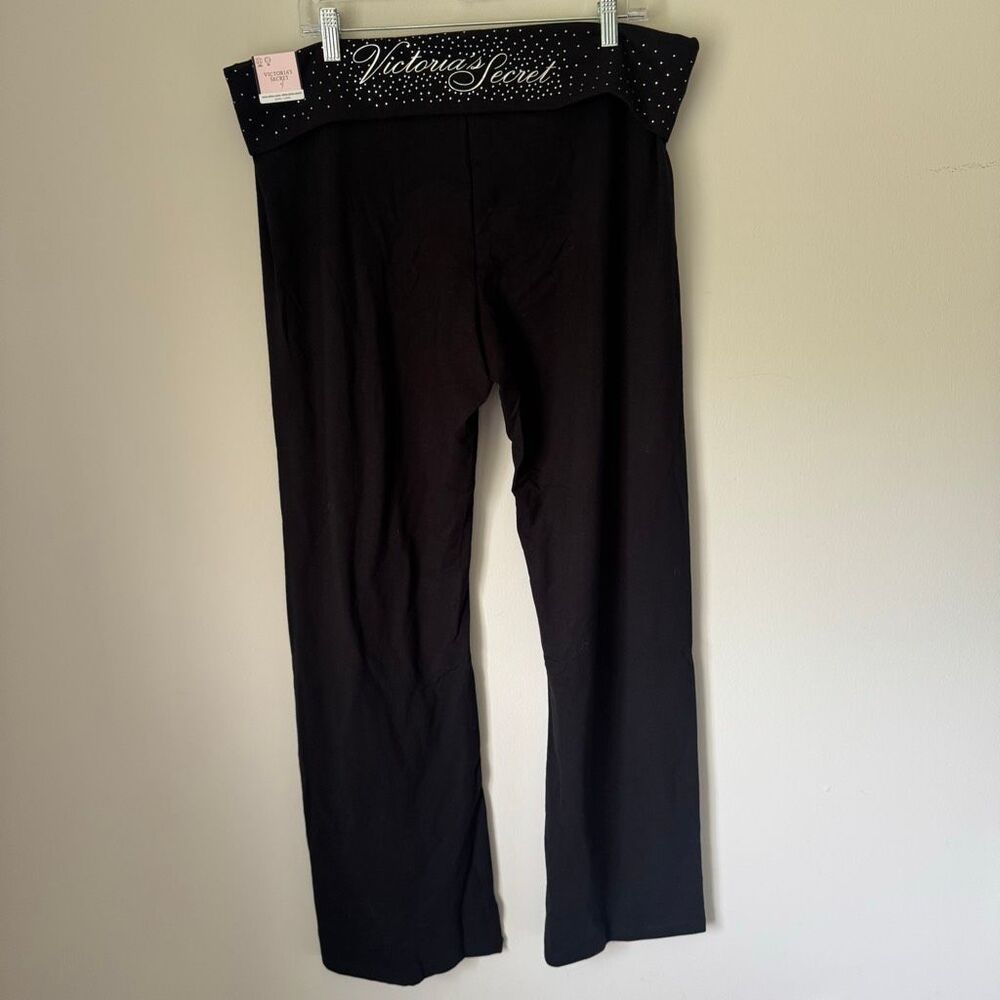 NWT Victoria’s Secret Y2K Inspired Foldover Flare Yoga Pants W/Bling  XXL Long